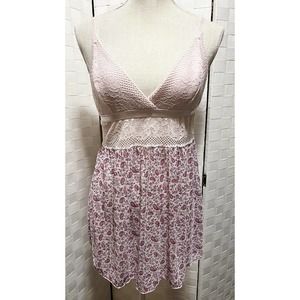 Jessica Simpson Intimate Wear Women’s Medium Pink Lace Nightie Sleepwear Dress